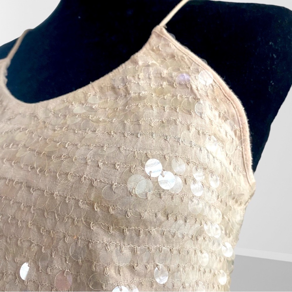Club Monaco Nude Body-con Sequined Tank. Great preworn condition. Size XS - Picture 8 of 11